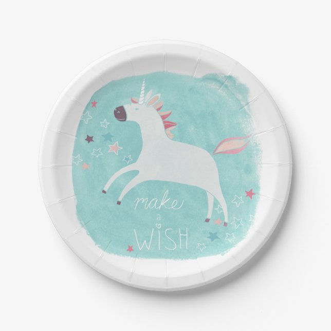 Magic Unicorn Squad - Make a Wish Paper Plate (Front)