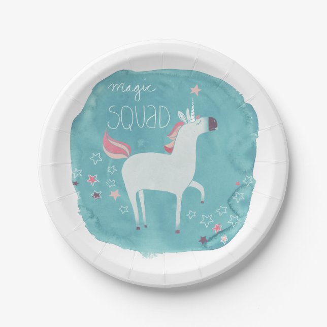 Magic Unicorn Squad Paper Plate (Front)