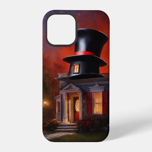 Magic Unveiled: Top Hat & Enchanted House iPhone Case (Back)