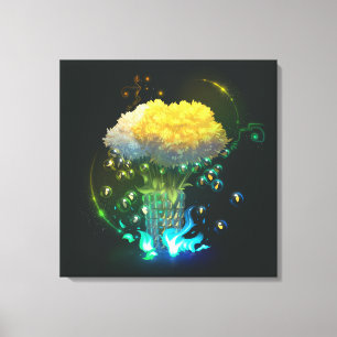 Magic vase with flowers Stretched Canvas Print