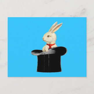 magic vintage top hat rabbit postcard
