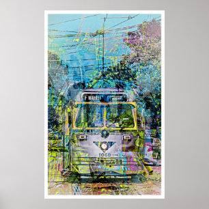 Magic vintage Tramway of Market St San Francisco Poster