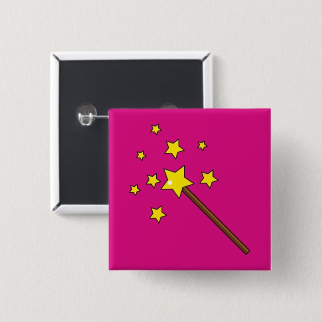 Magic Wand 15 Cm Square Badge (Front & Back)