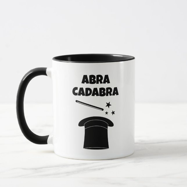 Magic wand and hat custom magician coffee mug (Left)