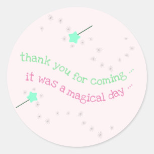 Magic Wand Babyshower 'Thank You' Classic Round Sticker