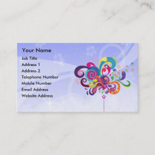Magic Wand of Colour Blue Background Business Card