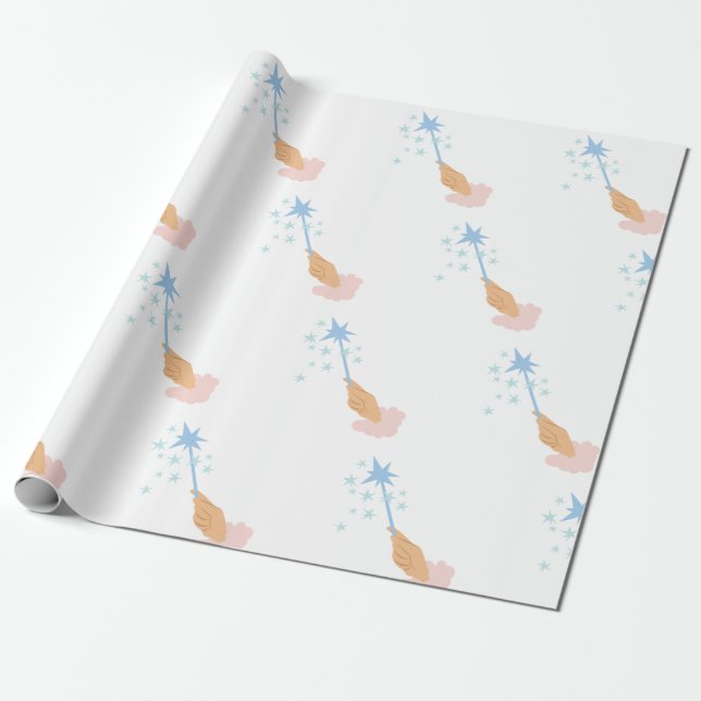 Magic Wand Wrapping Paper (Unrolled)