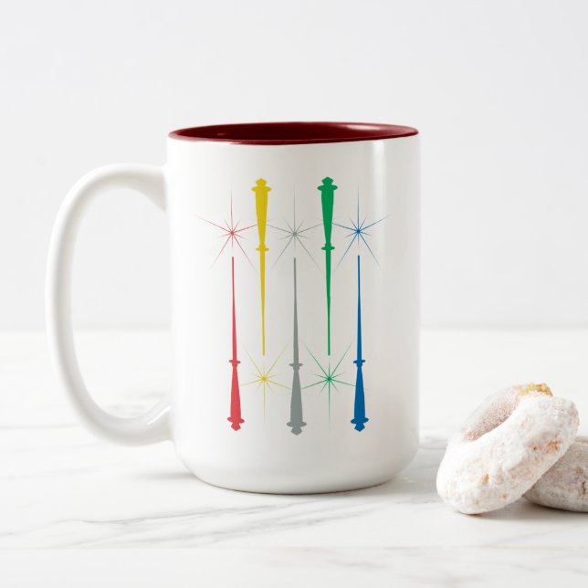 Magic Wands Mug 15oz. Dark Red (With Donut)