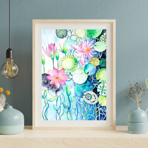 Magic Waterlilies Archival Art Print  