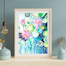 Magic Waterlilies Archival Art Print 4:5 Ratio