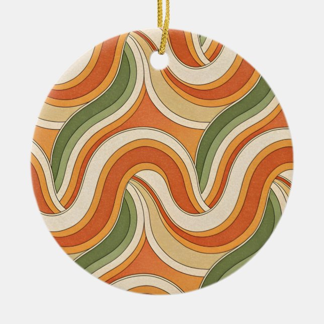 Magic Waves Pattern Ceramic Tree Decoration (Front)