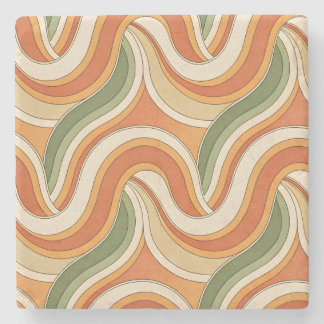 Magic Waves Pattern Stone Coaster