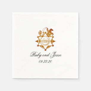Magic Western Dark Brown Wedding Napkin