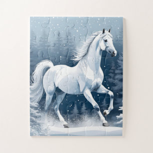 Magic White Winter Horse Jigsaw Puzzle