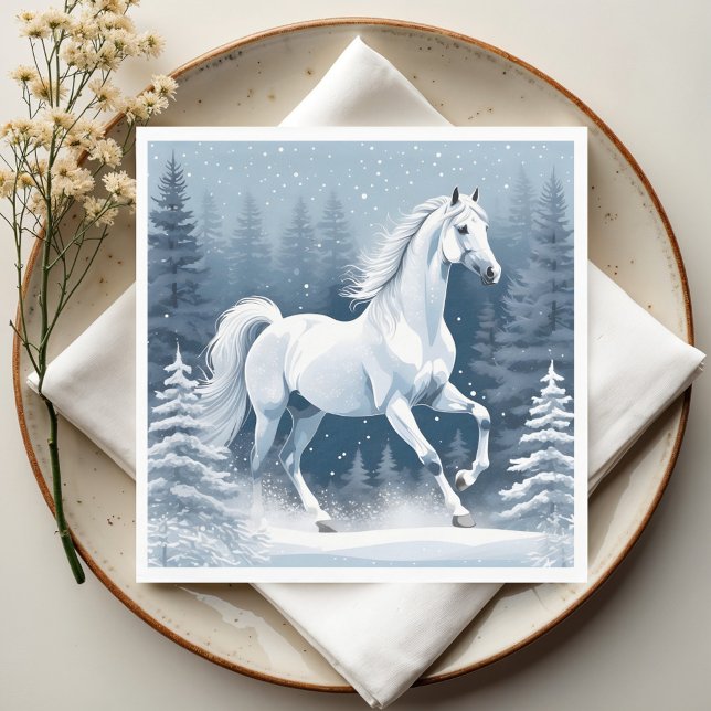 Magic White Winter Horse Napkin (Creator Uploaded)