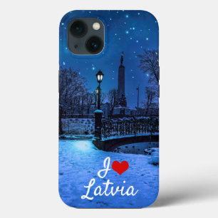 Magic winter night with starry sky and full moon iPhone 13 case