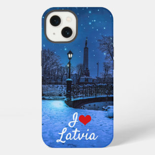 Magic winter night with starry sky and full moon iPhone 13 case