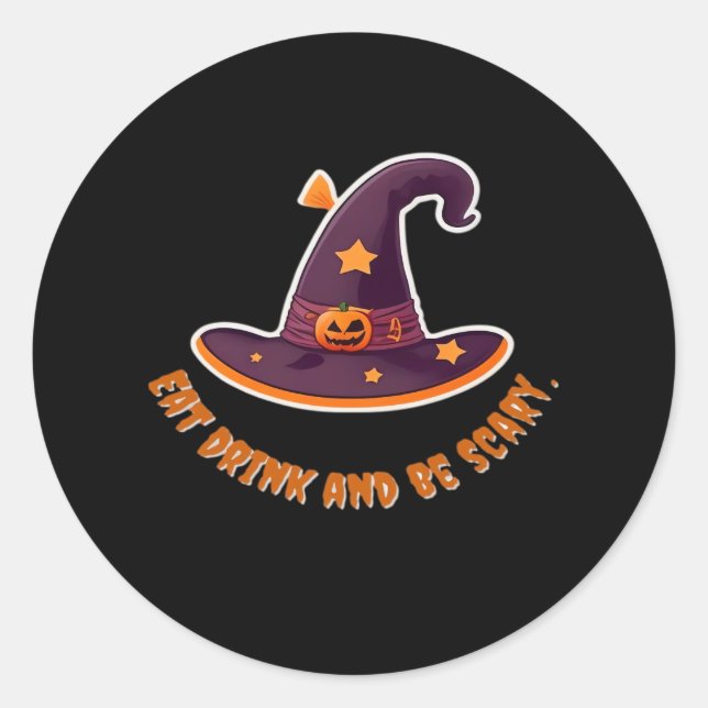 Magic Witch Hat For The Boos Party Essential Classic Round Sticker (Front)