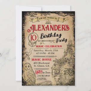 Magic Wizard Birthday Party Invitation