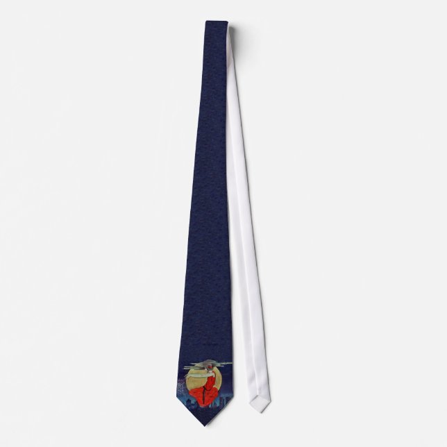 Magic Woman Floating Moon Night Sky Tie (Front)