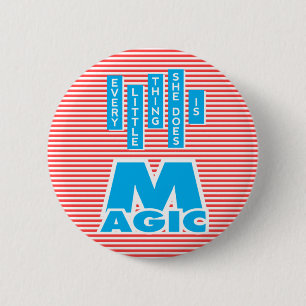 Magic Woman, Playing With Stripes (blue version) 6 Cm Round Badge