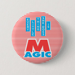 Magic Woman, Playing With Stripes Collection, 6 Cm Round Badge