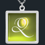 MAGIC YELLOW TOPAZ GEM STONE MONOGRAM SILVER PLATED NECKLACE<br><div class="desc">Elegant and unique design  with gemstone. Very accurated nurbs modelling and rendering in 3D Studio Max by Bulgan Lumini .Part from series Hyper Talismans.</div>