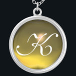MAGIC YELLOW TOPAZ GEM STONE MONOGRAM SILVER PLATED NECKLACE<br><div class="desc">Elegant and unique design  with gemstone. Very accurated nurbs modelling and rendering in 3D Studio Max by Bulgan Lumini .Part from series Hyper Talismans.</div>