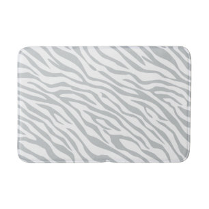 Magic Zebra Stripes Click to Customise Grey Colour Bath Mat
