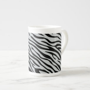 Magic Zebra Stripes Click to Customise Grey Colour Bone China Mug