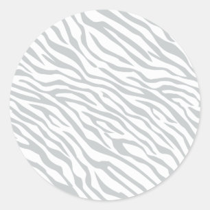 Magic Zebra Stripes Click to Customise Grey Colour Classic Round Sticker