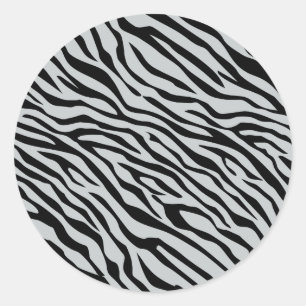 Magic Zebra Stripes Click to Customise Grey Colour Classic Round Sticker