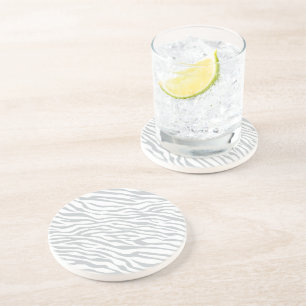 Magic Zebra Stripes Click to Customise Grey Colour Coaster
