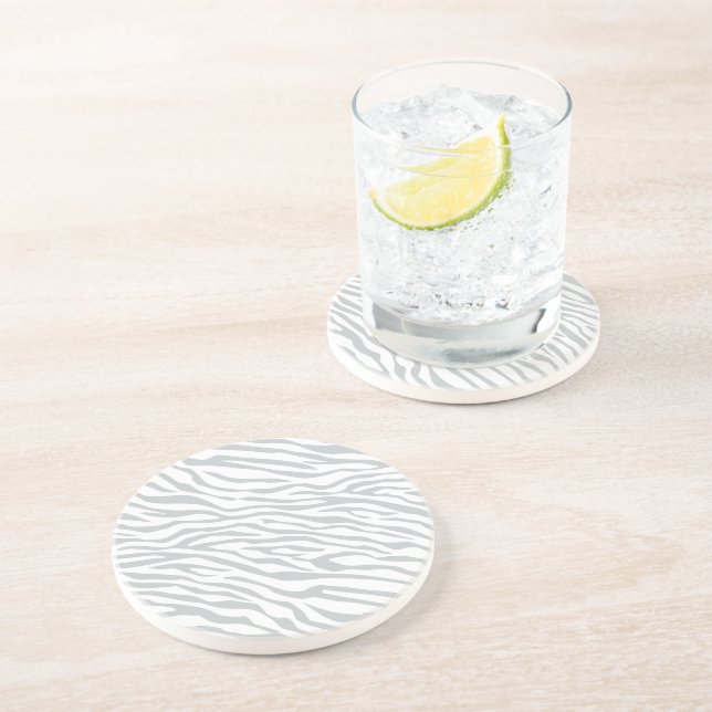 Magic Zebra Stripes Click to Customise Grey Colour Coaster (Side)