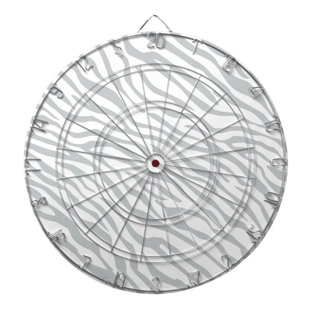 Magic Zebra Stripes Click to Customise Grey Colour Dartboard (Front)