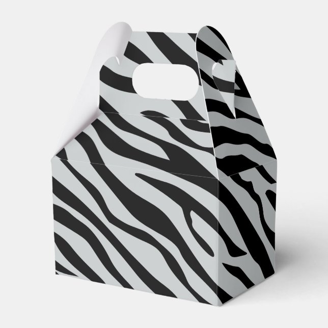 Magic Zebra Stripes Click to Customise Grey Colour Favour Box (Front Side)