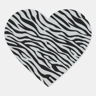 Magic Zebra Stripes Click to Customise Grey Colour Heart Sticker