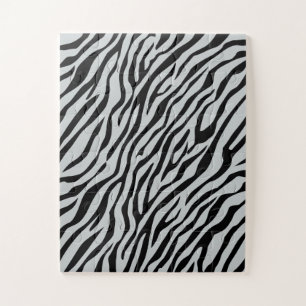 Magic Zebra Stripes Click to Customise Grey Colour Jigsaw Puzzle