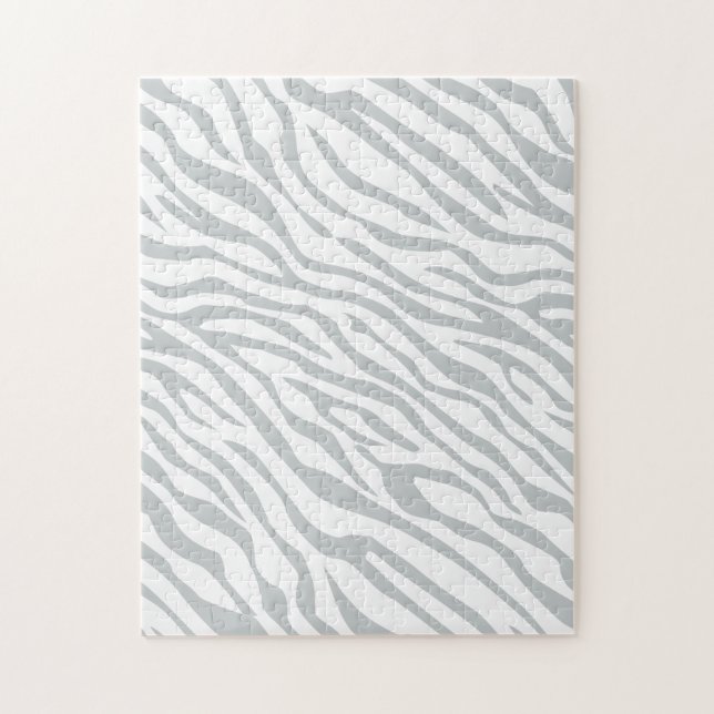 Magic Zebra Stripes Click to Customise Grey Colour Jigsaw Puzzle (Vertical)