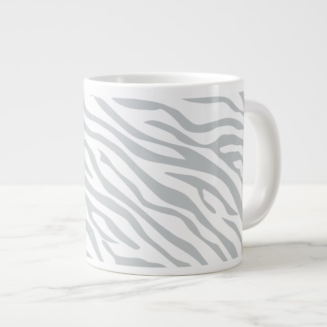 Magic Zebra Stripes Click to Customise Grey Colour Large Coffee Mug (Front Right)