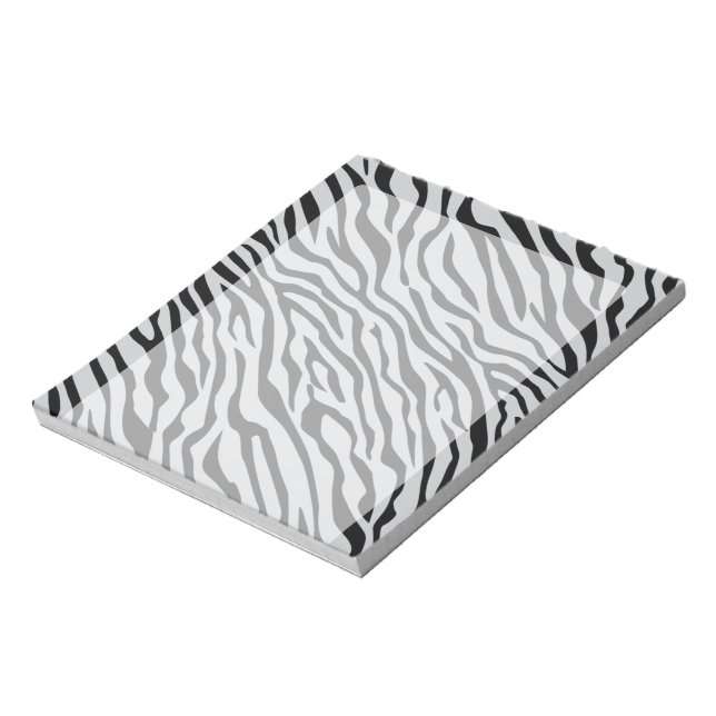 Magic Zebra Stripes Click to Customise Grey Colour Notepad (Rotated)