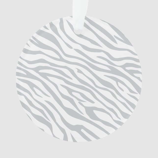 Magic Zebra Stripes Click to Customise Grey Colour Ornament (Front)