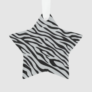 Magic Zebra Stripes Click to Customise Grey Colour Ornament
