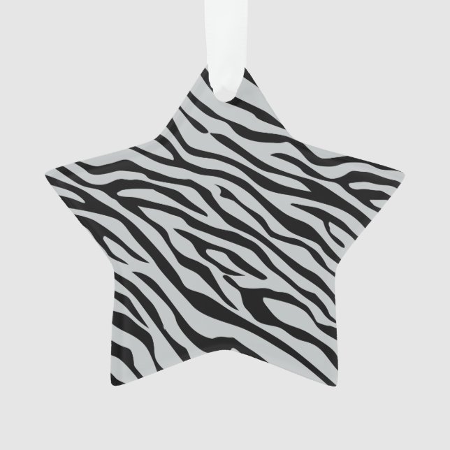 Magic Zebra Stripes Click to Customise Grey Colour Ornament (Front)