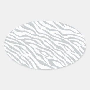 Magic Zebra Stripes Click to Customise Grey Colour Oval Sticker