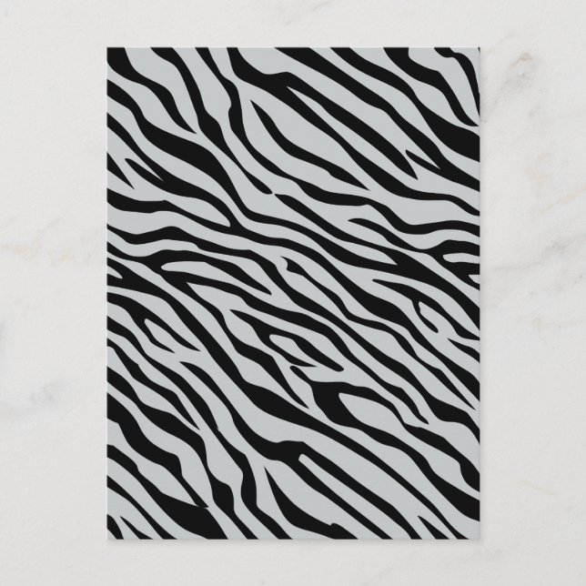 Magic Zebra Stripes Click to Customise Grey Colour Postcard (Front)