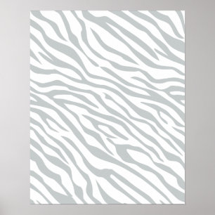 Magic Zebra Stripes Click to Customise Grey Colour Poster