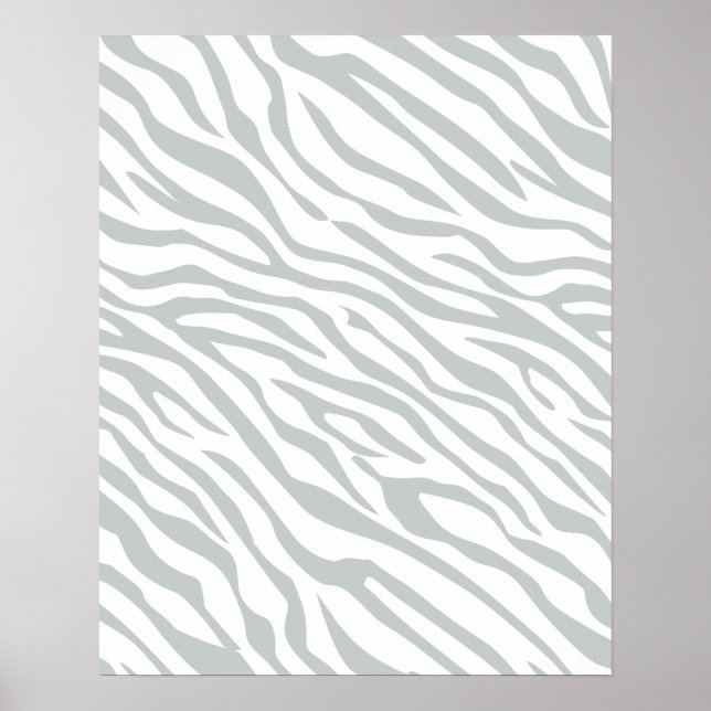 Magic Zebra Stripes Click to Customise Grey Colour Poster (Front)