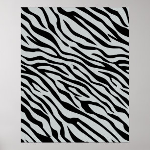 Magic Zebra Stripes Click to Customise Grey Colour Poster