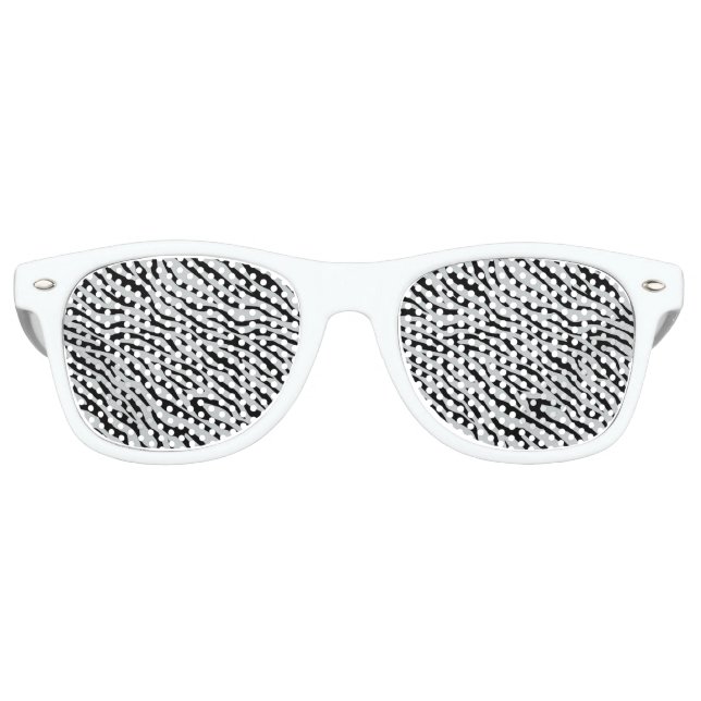 Magic Zebra Stripes Click to Customise Grey Colour Retro Sunglasses (Front)